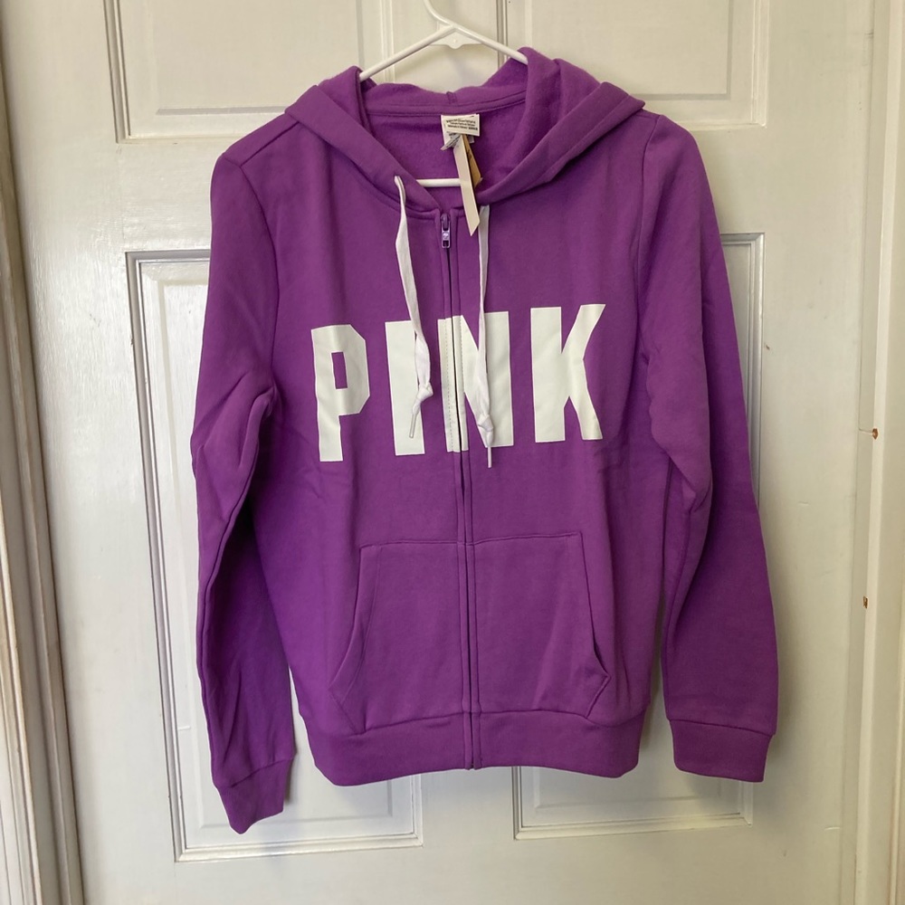 PINK Victoria’s Secret Full Zip Hoodie Light Purple NWT Small